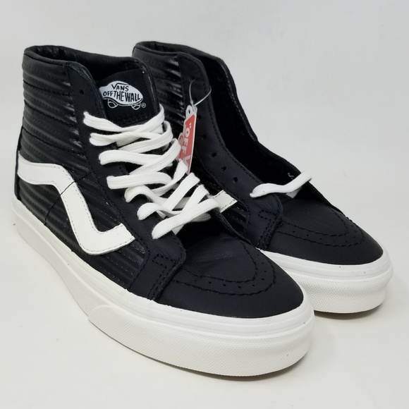 leather black vans size 5
